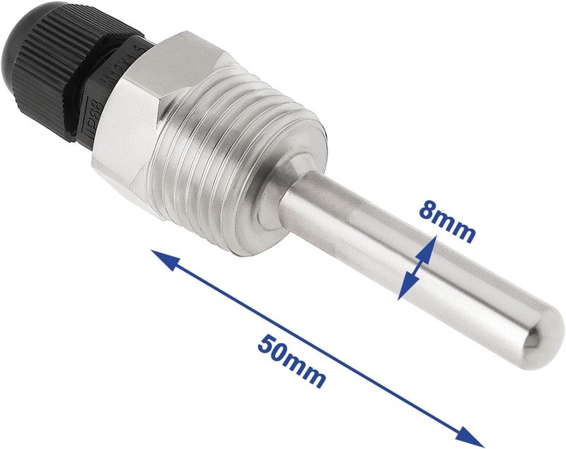 OTOTEC 2pcs Immersion Sleeve Pocket Thermowell G1/2" 304 Stainless Steel Temperature Sensor Immersion Sleeve Pocket Tool for Temperature Sensor 6mm Heater(8x50mm) - Image 4